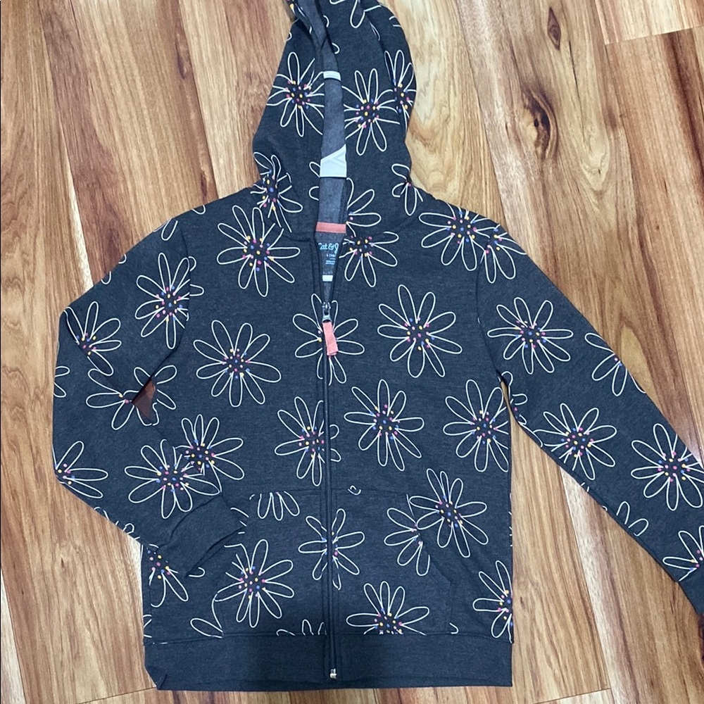 Cat & Jack Black Floral Kids Jacket